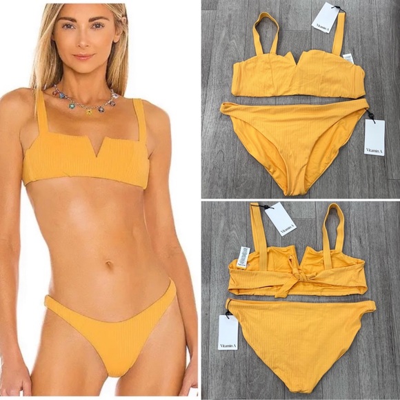 Vitamin A Other - NWT Vitamin A Kaya Bikini Set in Iced Mango Eco Ribbed